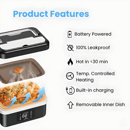 Selerb HeatBox360™ Cordless Self-Heating Lunchbox