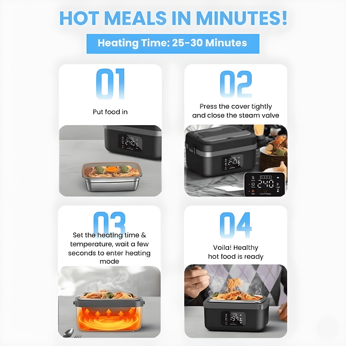 Selerb HeatBox360™ Cordless Self-Heating Lunchbox